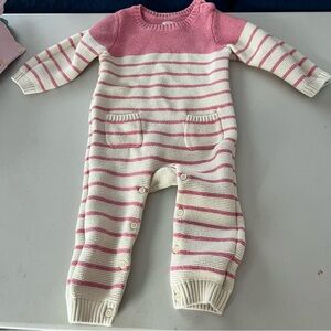 Striped Pink and Cream Kids One Piece